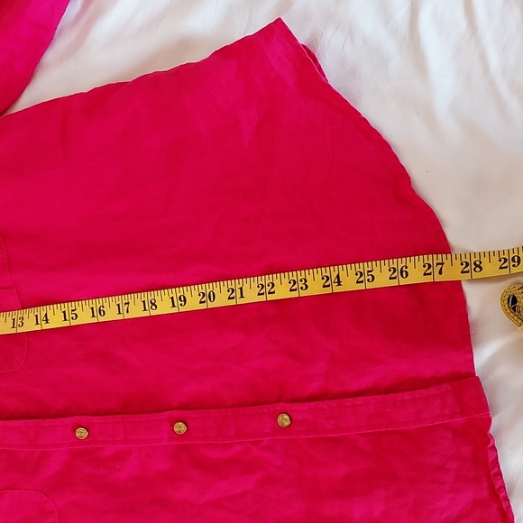 Lauren Ralph Lauren Women's Blouse Shirt Barbie Hot Pink 100% Linen Size L - Picture 10 of 16